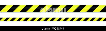 Ruban d'avertissement jaune noir sur fond blanc vector illustration EPS10 Illustration de Vecteur