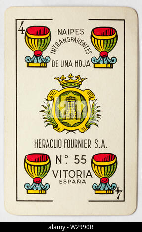 Heraclio Fournier Espagnol Vintage Playing Card No 55 Banque D'Images