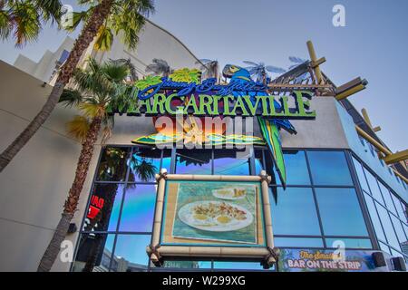 Las Vegas, Nevada, USA - 6 mai 2019 : l'extérieur de l'Margaritaville sur le Strip de Las Vegas. Banque D'Images