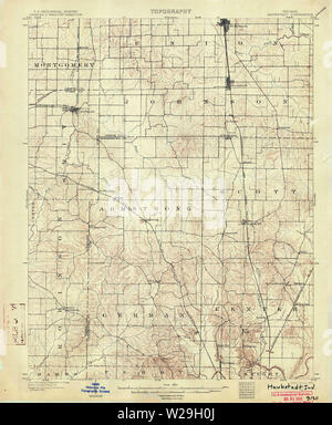 Carte TOPO USGS Indiana À Haubstadt 1604961903 Restauration 62500 Banque D'Images