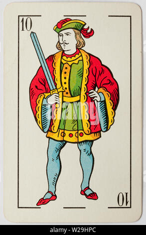 Heraclio Fournier Espagnol Vintage Playing Card No 55 Banque D'Images