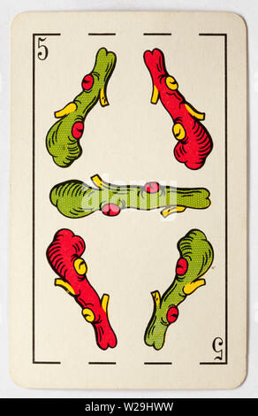 Heraclio Fournier Espagnol Vintage Playing Card No 55 Banque D'Images