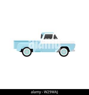 Vintage pickup isoler sur fond blanc. Illustration de Vecteur