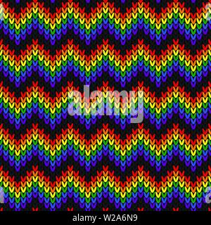 Couleur motif tricoté résumé LGBTQ. Couleur arc-en-ciel modèle homogène. Conception pour pull, écharpe, Consolateur ou la texture des vêtements. Vector illustration Illustration de Vecteur