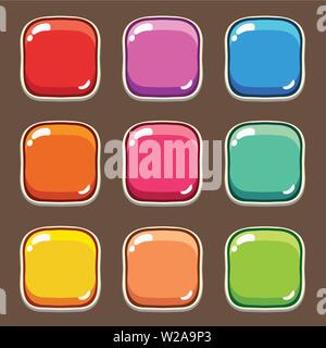 Le bouton Configurer le jeu de dessin animé, l'élément de l'interface graphique pour le jeu mobile Illustration de Vecteur