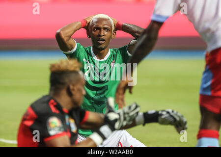 Alexandrie, Egypte. 07Th Juillet, 2019. Andria de Madagascar réagit au cours de la coupe d'Afrique des Nations 2019 ronde de 16 match de foot entre Madagascar et la RD Congo à Alexandria le stade. Credit : Omar Zoheiry/dpa/Alamy Live News Banque D'Images