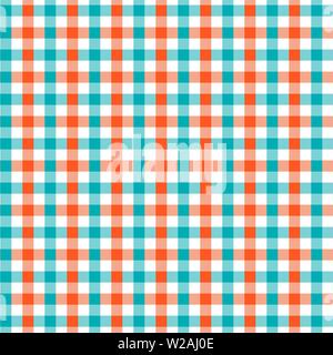 Motif imprimé Vichy bleu et orange. La texture pour - plaid, nappes, vêtements, chemises, robes, de papier, de la literie, des couvertures, couettes et autres produits textiles Illustration de Vecteur