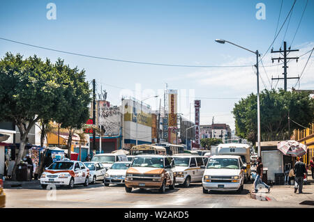 Tijuana, Mexique - 2 août 2012 - Rues de frontière des États-Unis et du Mexique à San Diego, Californie Banque D'Images