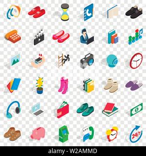 Holding icons set, style isométrique Illustration de Vecteur