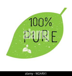 100 label pur produit de haute qualité et de badges. Saine alimentation Bio Eco Bio, bio et naturels sur l'icône du produit. Emblèmes pour cafe, l'emballage etc. Vector Illustration de Vecteur