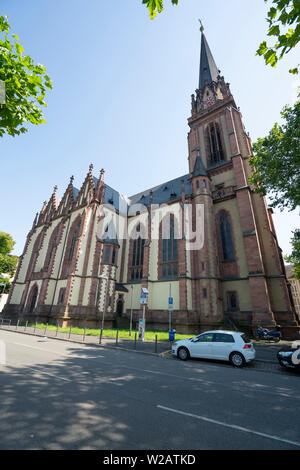 Francfort, Allemagne. Juillet 2019. Une vue de la. Façade de l'église Dreikönigskirche Banque D'Images