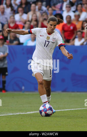 Groupama Stadium, Lyon, France. 7 juillet, 2019. La finale de la Coupe du Monde FIFA Womens, USA par rapport aux Pays-Bas ; Tobin Heath (USA) : Action de Crédit Plus Sport/Alamy Live News Banque D'Images