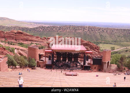 Le Red Rocks Amphitheatre, Morrison, CO Banque D'Images