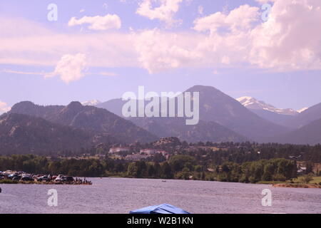 Lake Estes, Estes Park, CO Banque D'Images