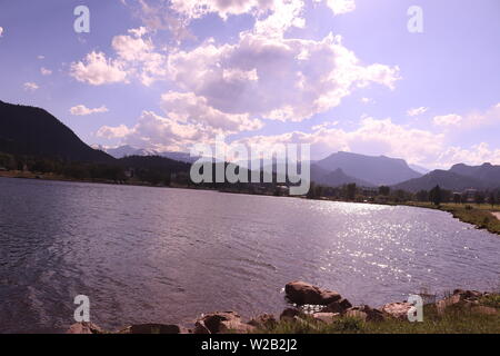 Lake Estes, Estes Park, CO Banque D'Images