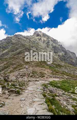 Pic Lomnicky - une randonnée dans les Hautes Tatras. La Slovaquie Banque D'Images