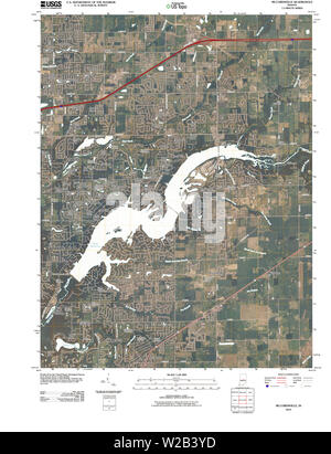 Carte TOPO USGS Indiana en McCordsville 20100528 Restauration TM Banque D'Images