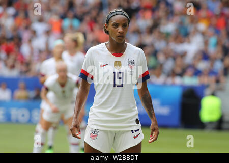 Groupama Stadium, Lyon, France. 7 juillet, 2019. La finale de la Coupe du Monde FIFA Womens, USA par rapport aux Pays-Bas ; 19 Crystal Dunn (USA) : Action de Crédit Plus Sport/Alamy Live News Banque D'Images