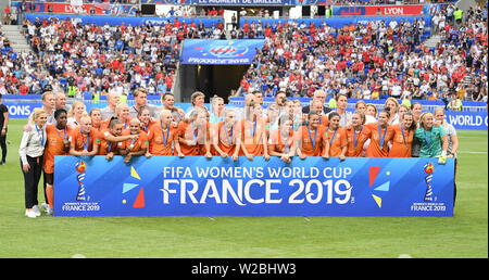 Décines-Charpieu, France. 7 juillet, 2019. Football, les femmes : WM, USA - Pays-Bas, ronde, Final, Stade de Lyon : l'équipe hollandaise. Photo : Sebastian Gollnow/dpa dpa : Crédit photo alliance/Alamy Live News Banque D'Images