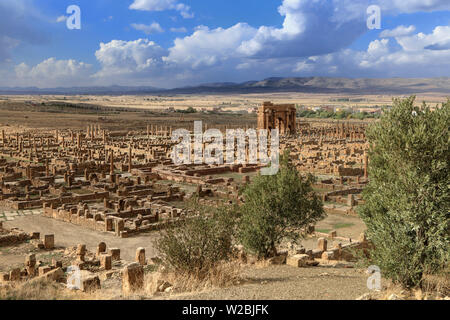 Ancienne ville romaine (2-3ème siècles), Timgad, Batna Province, Algérie Banque D'Images