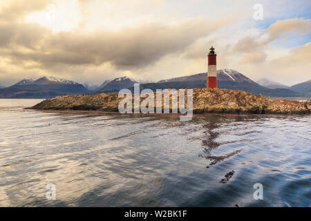 L'Argentine, Terre de Feu, Ushuaia, le Canal de Beagle, les Eclaireurs Ligthouse Banque D'Images