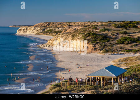 L'Australie, l'Australie du Sud, la péninsule de Fleurieu, Port Alan Jaume & Fils, coucher du soleil Banque D'Images