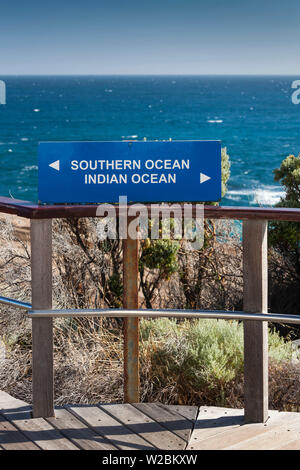 L'Australie, l'ouest de l'Australie, le sud-ouest, le Cap Leeuwin, point de rencontre entre le Sud et l'Océan Indien Banque D'Images