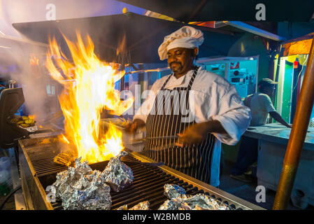 Caraïbes, Barbade, Oistins, Oistins Fish Fry Banque D'Images