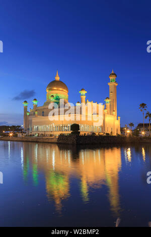 Royaume de Brunei, Bandar Seri Begawan, mosquée Omar Ali Saifuddien Banque D'Images