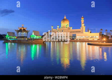 Royaume de Brunei, Bandar Seri Begawan, mosquée Omar Ali Saifuddien Banque D'Images