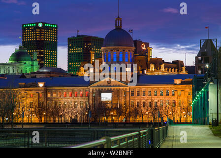 Canada, Québec, Montréal, Vieux Port, bâtiment du marché Bonsecours, Marches Banque D'Images