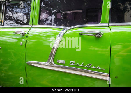 Voiture Chevrolet Belair, Habana Vieja, La Havane, Cuba Banque D'Images