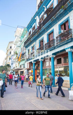 La rue piétonne de San Rafael, Centro Habana, La Havane, Cuba Banque D'Images