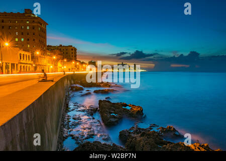 Cuba, La Havane, le Malecon Banque D'Images