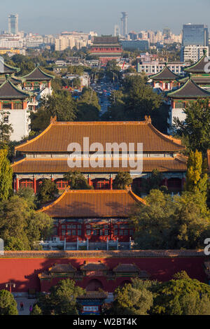 Vue aérienne de la Cité Interdite et la ville, Beijing, Chine Banque D'Images