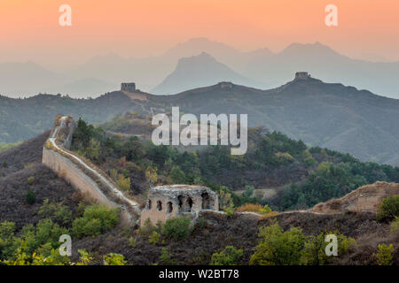 La Chine, la municipalité de Beijing, Miyun County, Grande Muraille de Chine (site du patrimoine mondial de l'UNESCO), section Jinshanling à Gubeikou Banque D'Images