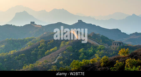 La Chine, la municipalité de Beijing, Miyun County, Grande Muraille de Chine (site du patrimoine mondial de l'UNESCO), section Jinshanling à Gubeikou Banque D'Images