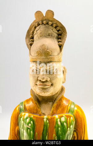 Poterie émaillée du prince (AD618-907) de la dynastie Tang, Musée de Shanghai, la Place du Peuple, Shanghai, Chine Banque D'Images