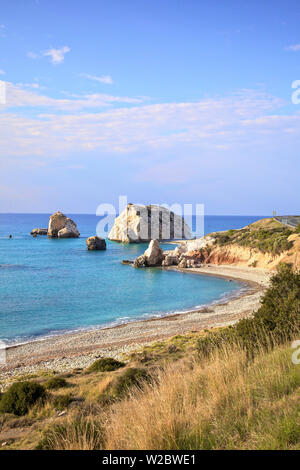 Rocher d'Aphrodite, Paphos, Chypre, Méditerranée orientale Banque D'Images