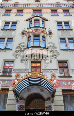 Hotel Central, Hybernska, Vieille Ville, Prague, République Tchèque Banque D'Images