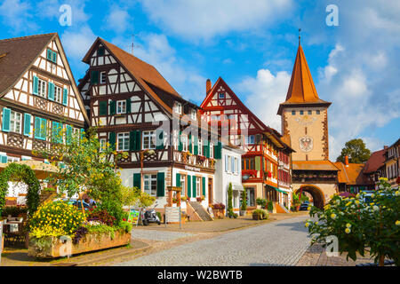 Oberturm Tower dans le pittoresque de Gengenbach Altstad (vieille ville), Gengenbach, vallée de la Kinzig, Forêt Noire, Baden Wurtemberg, Allemagne, Europe Banque D'Images