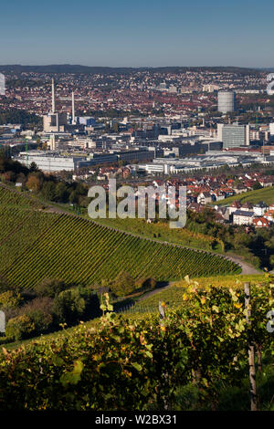 Allemagne, Baden-wurttemberg, Stuttgart-Unter-Turkheim, portrait de l'usine automobile Mercedes-Benz des vignobles de Uhlbach, automne Banque D'Images