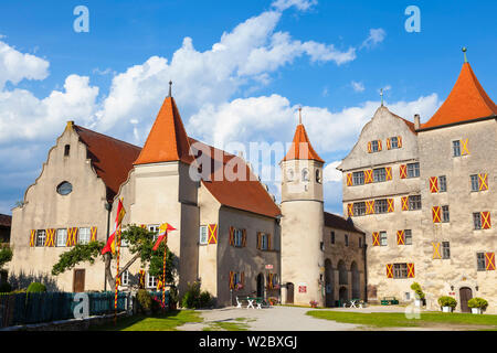 Cour du château Harburg Château, Harburg, souabe, Bavière, Allemagne Banque D'Images