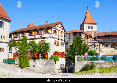 Cour du château Harburg Château, Harburg, Bavière, Allemagne Banque D'Images