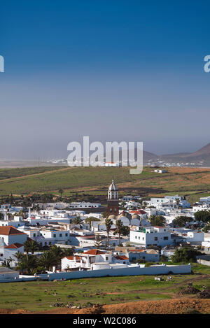 Espagne, Canaries, Lanzarote, Teguise, augmentation de la vue sur la ville Banque D'Images