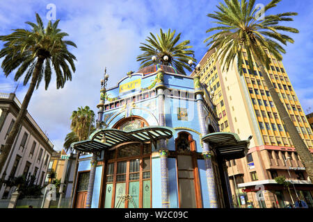 Café Art Déco dans le parc de San Telmo, quartier de Triana, Las Palmas de Gran Canaria, Gran Canaria, Îles Canaries, Espagne, l'océan Atlantique, l'Europe Banque D'Images