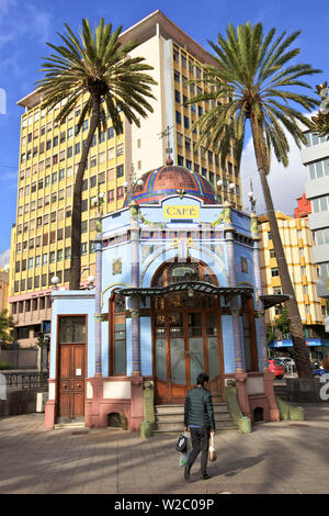 Café Art Déco dans le parc de San Telmo, quartier de Triana, Las Palmas de Gran Canaria, Gran Canaria, Îles Canaries, Espagne, l'océan Atlantique, l'Europe Banque D'Images