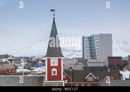 Le Groenland, Nuuk, église et skyline Frelsers avec Kirche Banque D'Images