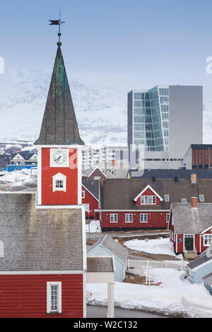 Le Groenland, Nuuk, église et skyline Frelsers avec Kirche Banque D'Images