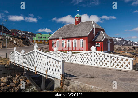 Le Groenland, Qaqortoq, Frelserens eglise Kirke Banque D'Images